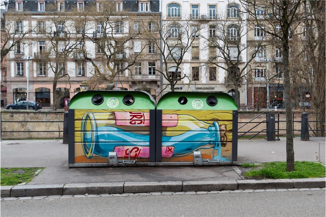 Bemalter Container in Straßburg.