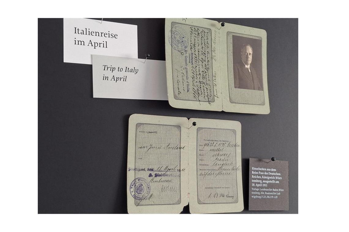 . . . der Reisepass von Otto Lossen mit einem Foto des Fotografen von 1911 und . . .