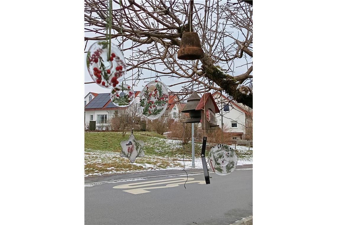  Mit diesen "vergänglichen Eisspielen" schmückt Angelika Vogel ihren Vorgarten -...