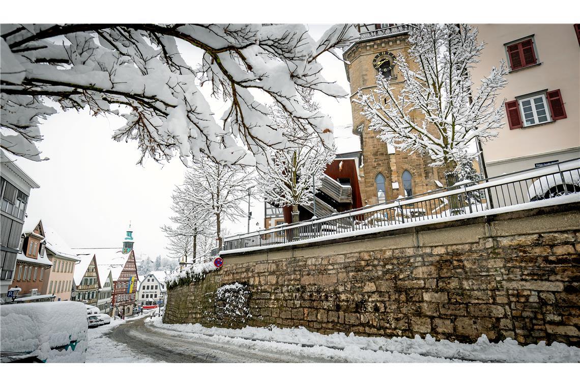 // über Nacht 20cm Neuschnee in Backnang, 26.01.2026