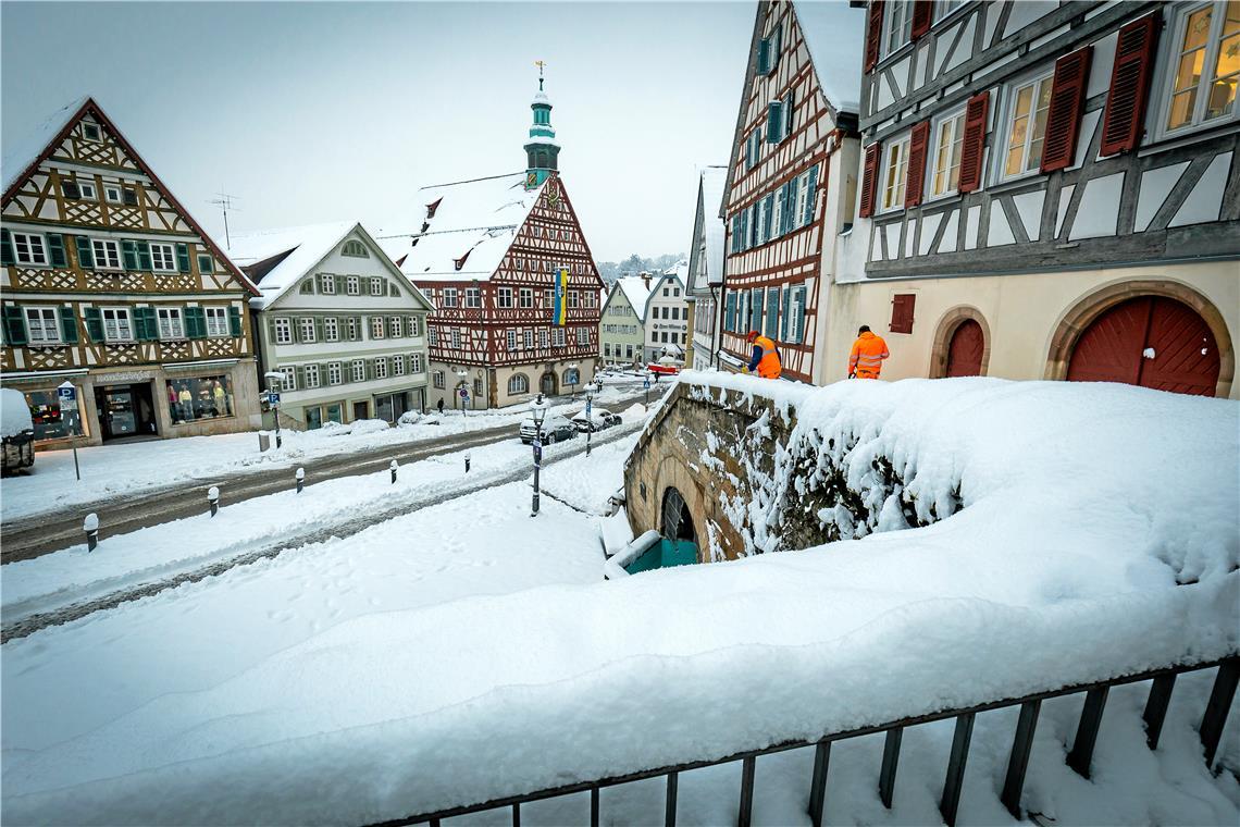 // über Nacht 20cm Neuschnee in Backnang, 26.01.2026