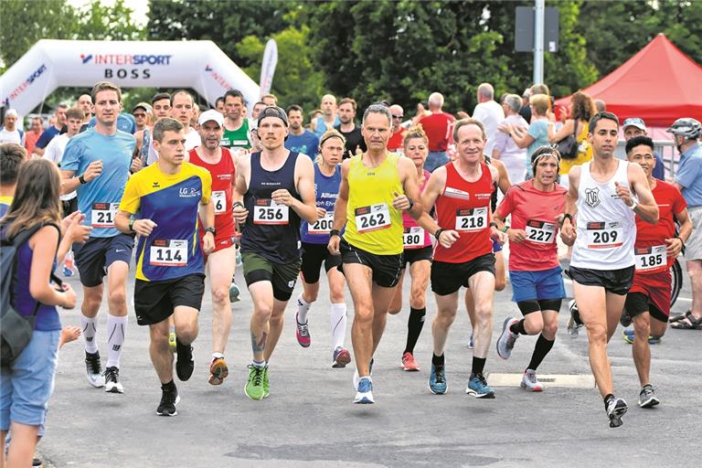 153 Sportler haben beim Auenwaldlauf über zehn Kilometer das Ziel erreicht. Foto: T. Sellmaier