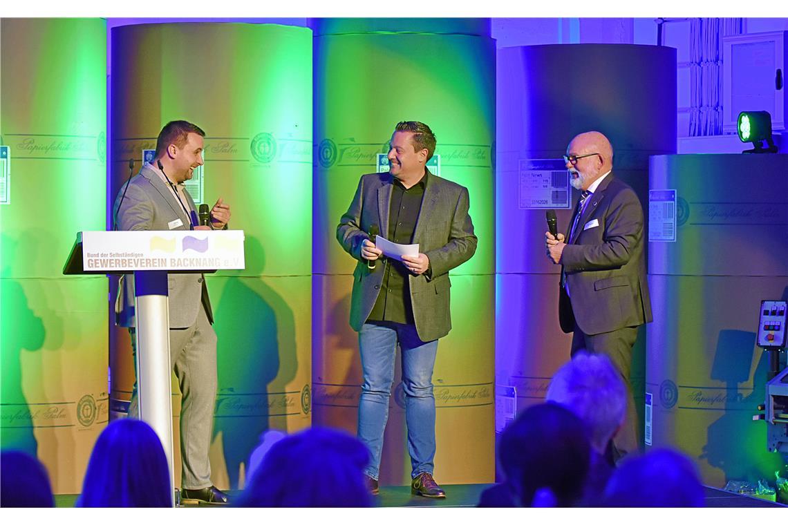 175 Jahre Gewerbeverein Backnang: Vorsitzender Stefan Hopp, Moderator Josh Kochh...