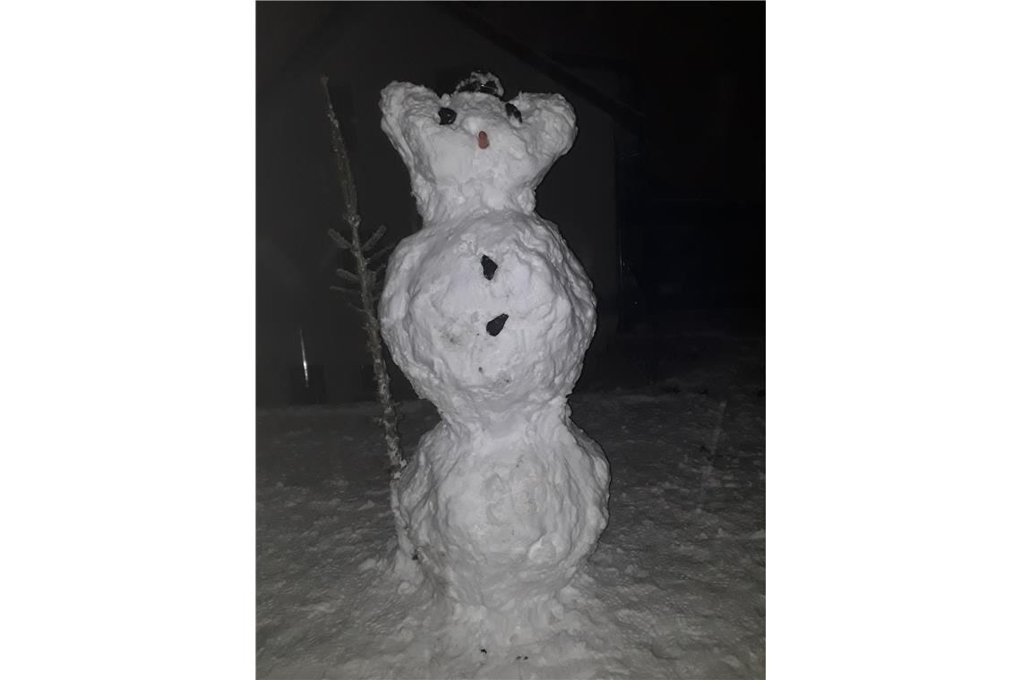 2,30m groß ist der Schneemann von  Anna  und  Lena Schwarz aus Maubach. 