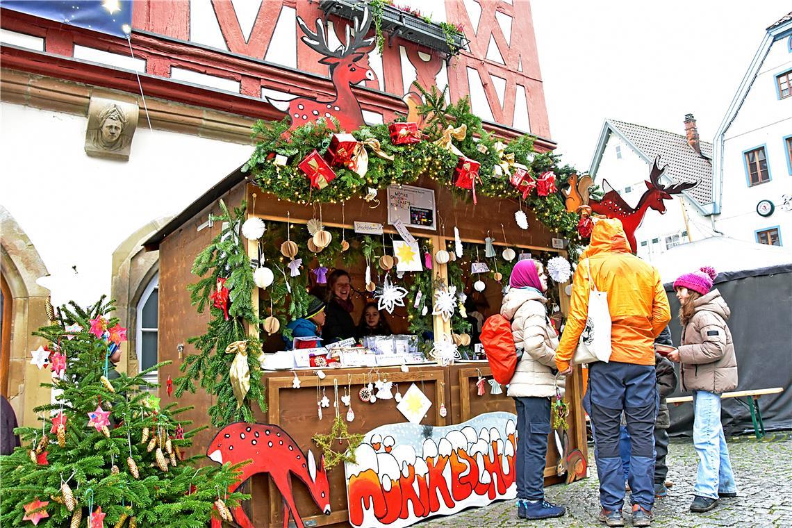3. Platz Standwertung: Mörike Gemeinschaftsschule. Weihnachtsmarkt in Backnang 2...