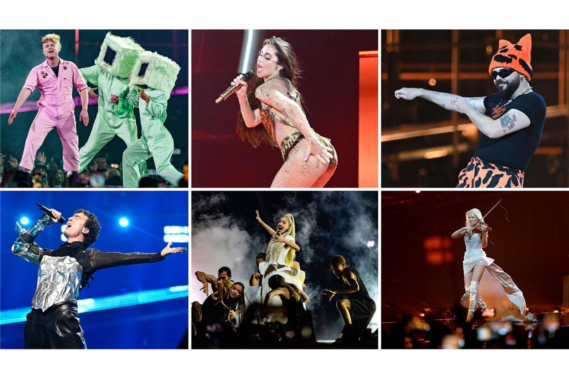 6 aus 25: Beim ESC-FInale sind mit Großbritannien, Deutschland, Griechenland, Finnland, Frankreich und Gastgeber Österreich (von links oben im Uhrzeigersinn) mit dabei.