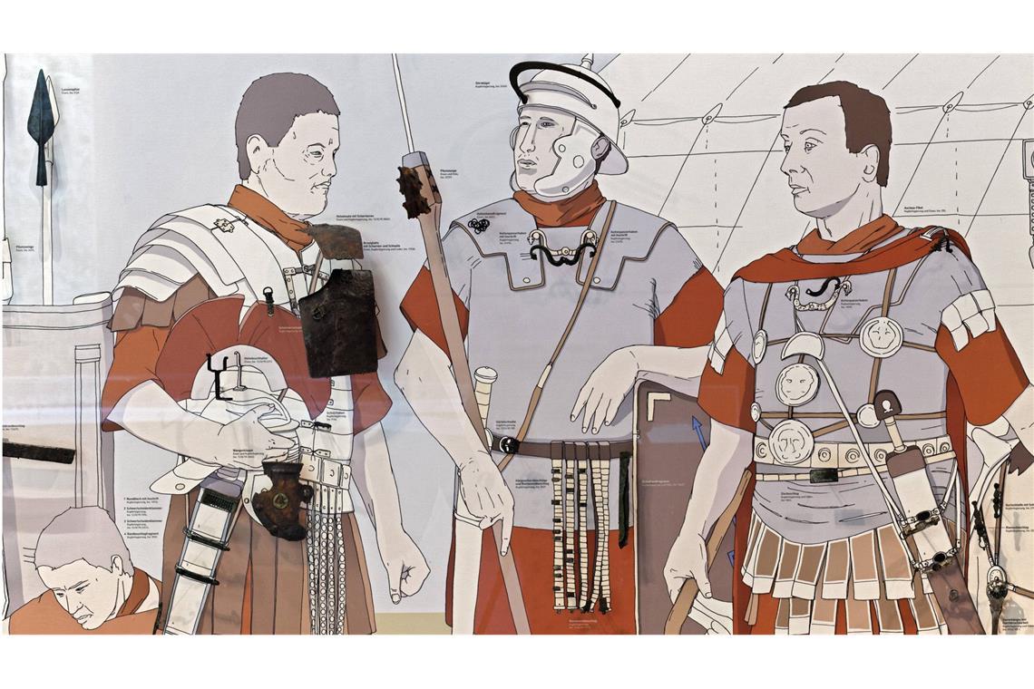 Abbildung von Legionären im Museum und Park Kalkriese (Varusschlacht)  im Osnabrücker Land.