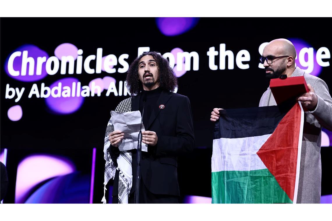 Abdallah Alkhatib auf der Bühne.