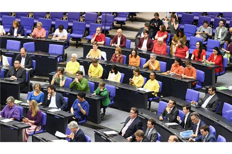 Abgeordnete der Grünen und Linken zeigten sich im Bundestag in bunter Kleidung.