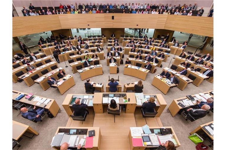Abgeordnete des baden-württembergischen Landtags sitzen bei einer Debatte im Plenarsaal. Foto: Christoph Schmidt/Archivbild