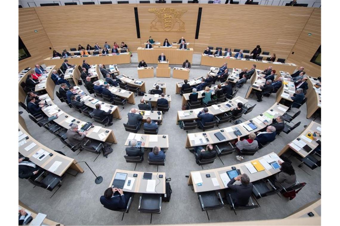 Abgeordnete sitzen im Landtag. Foto: Tom Weller/dpa/Archivbild