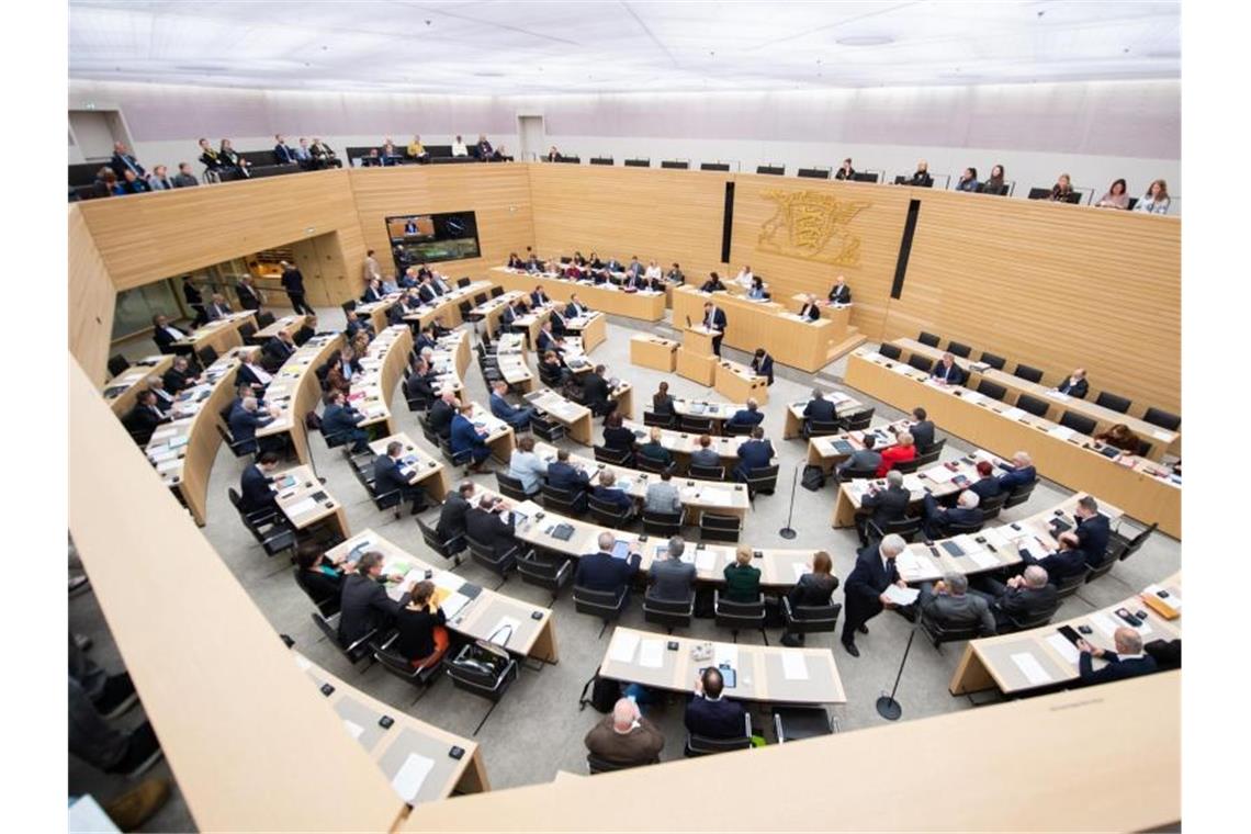 Abgeordnete sitzen während der 103. Sitzung im Stuttgarter Landtag. Foto: Tom Weller/dpa/Archivbild