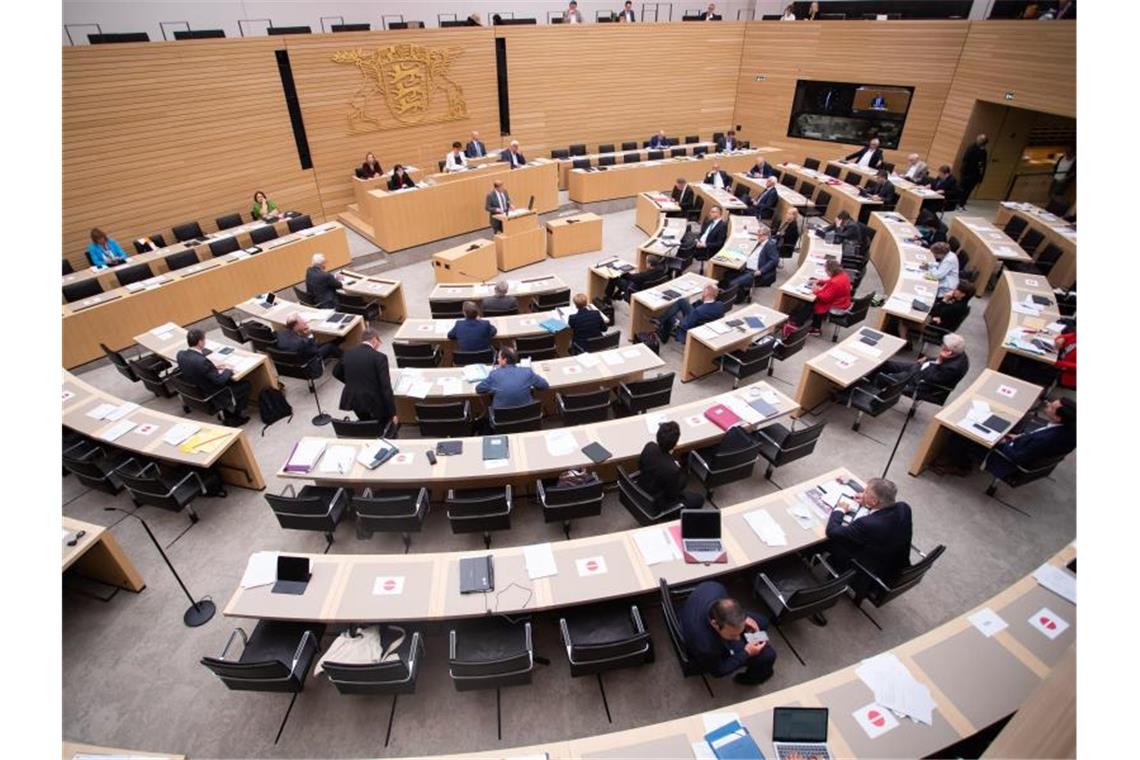 Abgeordnete sitzen während einer Landtagssitzung auf ihren Plätzen. Foto: Tom Weller/dpa/Archivbild