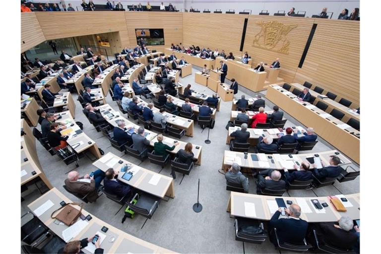 Abgeordnete sitzen während einer Sitzung im Stuttgarter Landtag auf ihren Plätzen. Foto: Tom Weller/dpa/Archivbild