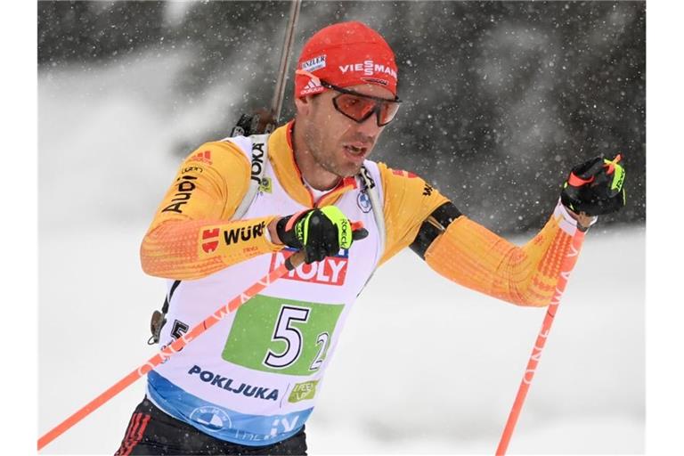 Abhaken und nach vorn blicken: Arnd Peiffer belegte mit der Mixed-Staffel nur Rang sieben. Foto: Sven Hoppe/dpa