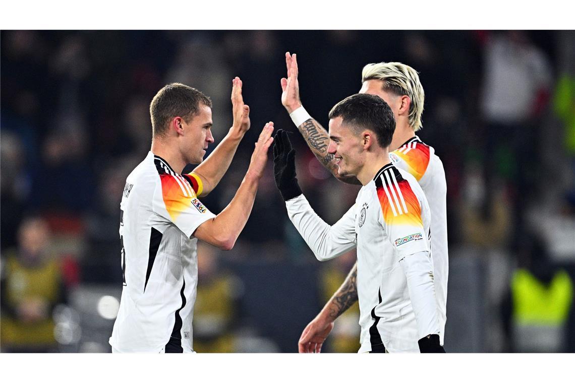 Kimmich wächst als Kapitän: Entpuppung eines Anführers Abklatschen und Jubeln. Das konnte Kimmich in der Nationalmannschaft zuletzt ganz oft.
