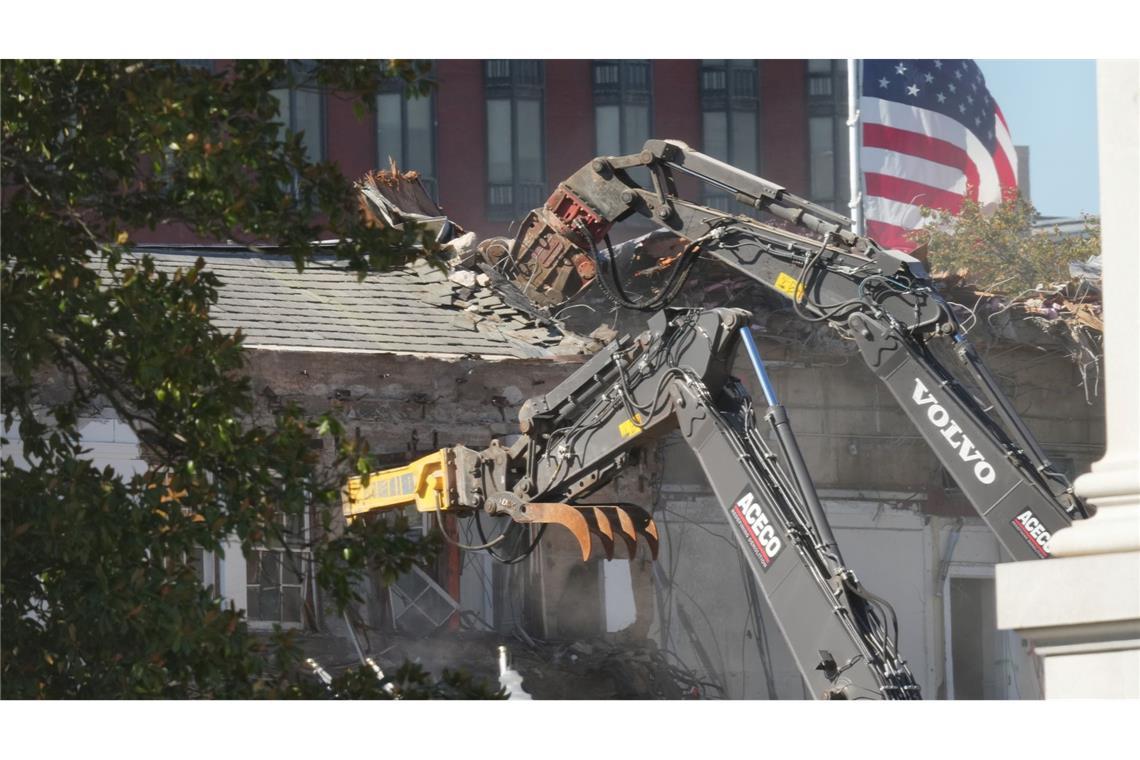 Bilder des Tages Abrissarbeiten an einem Teil des Ostflügels des Weißen Hauses in Washington.