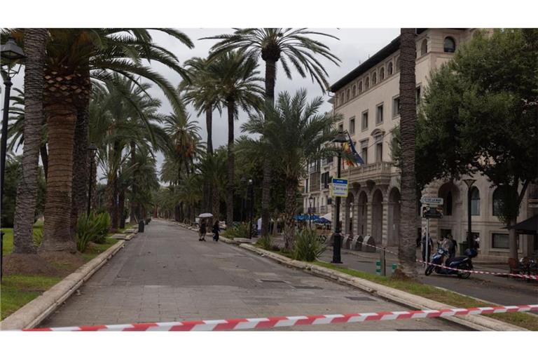 Absperrung an der Promenade Passeig Sagrera in Palma.