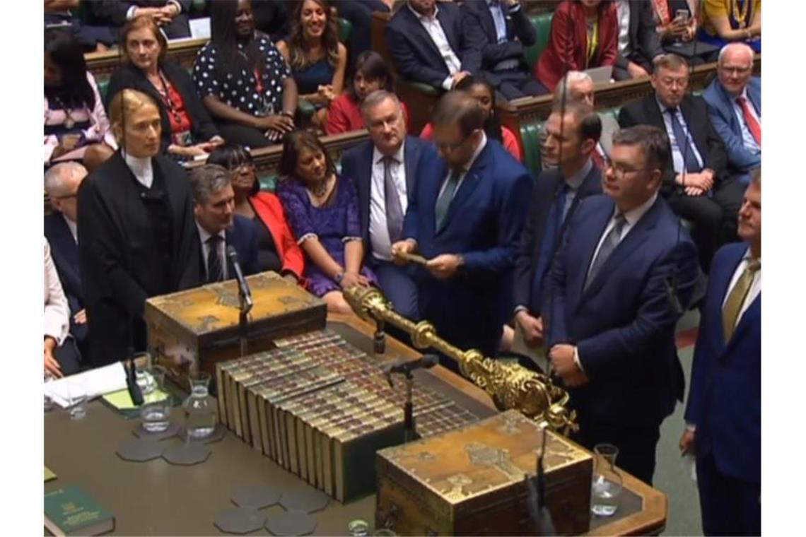 Abstimmung im Unterhaus. Die Gegner eines ungeordneten EU-Austritts haben Premierminister Johnson eine empfindliche Niederlage zugefügt. Foto: House Of Commons/PA Wire