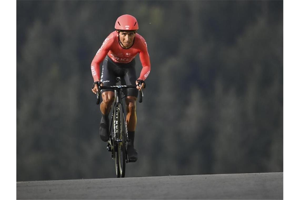 Äußerte sich nach der Razzia bei der Tour: Radsport-Star Nairo Quintana. Foto: Marco Bertorello/POOL AFP/AP/dpa