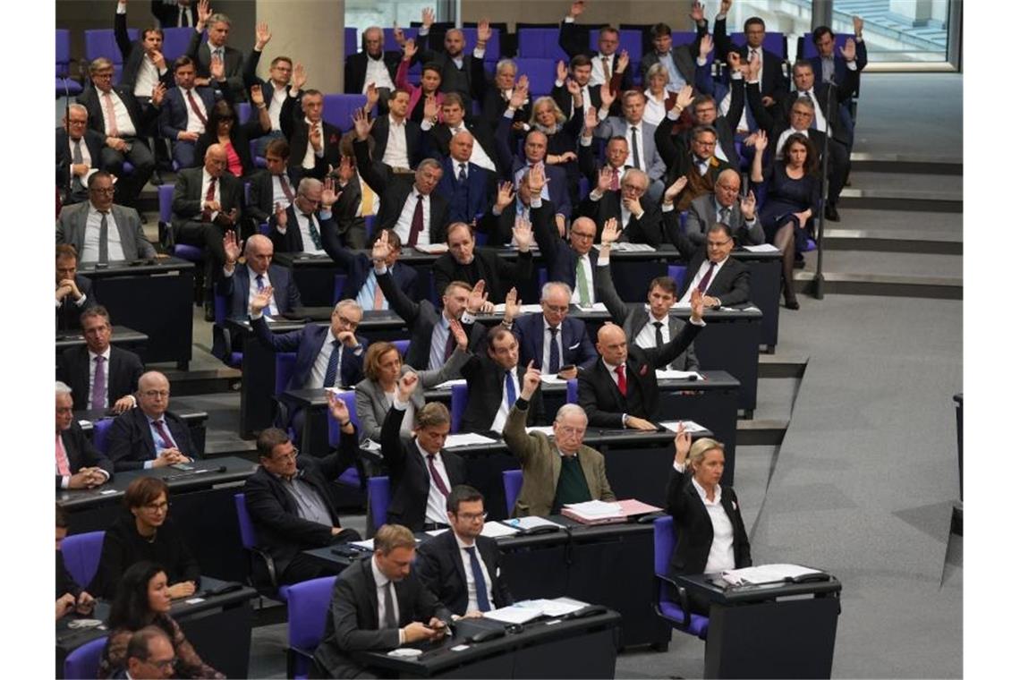 AfD-Abgeordnete im Bundestag. Die Partei soll künftig den Innenausschuss leiten - das stößt auf Kritik in der Opposition. Foto: Kay Nietfeld/dpa