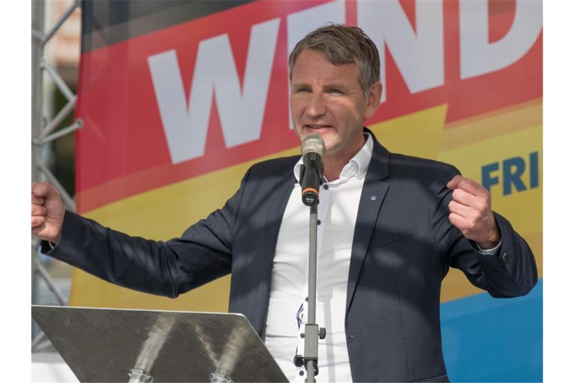 AfD-Landeschef Björn Höcke beim Wahlkampfauftakt in Cottbus. Foto: Jörg Carstensen