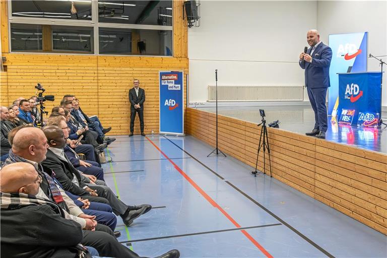 AfD-Spitzenkandidat Markus Frohnmaier hofft, der nächste Ministerpräsident Baden-Württembergs zu werden. Fotos: Dietmar van der Linden