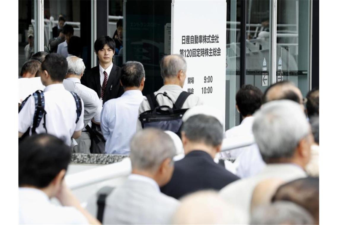 Aktionärsversammlung der Nissan Motor Co.: Der japanische Renault-Partner will die Konzernführung reformieren. Foto: Kyodo