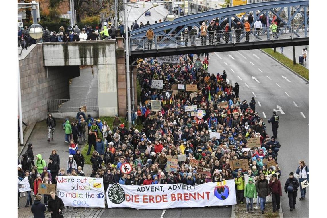 Aktionstag von Fridays for Future in Freiburg 2019. Foto: Patrick Seeger/dpa/Archiv