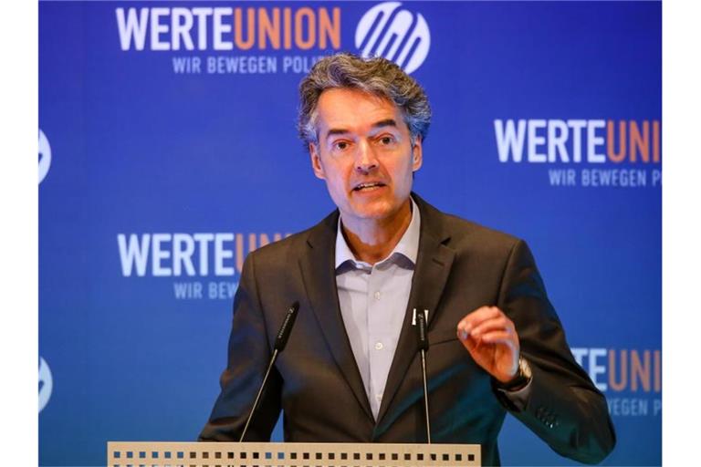 Alexander Mitsch (CDU) spricht bei der Jahrestagung der WerteUnion. Foto: Christoph Schmidt