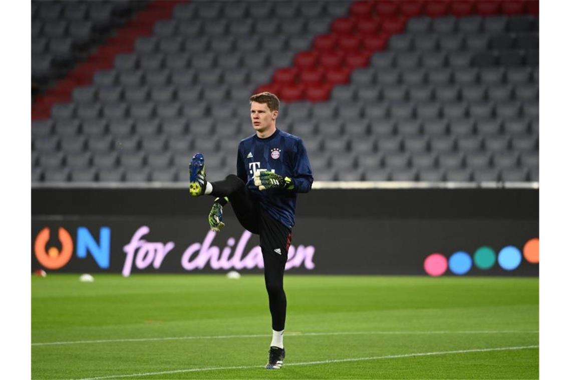 Nübel ersetzt erkälteten Neuer im Bayern-Tor Alexander Nübel ersetzt im Bayern-Kasten den erkrankten Nationaltorhüter Manuel Neuer. Foto: Sven Hoppe/dpa