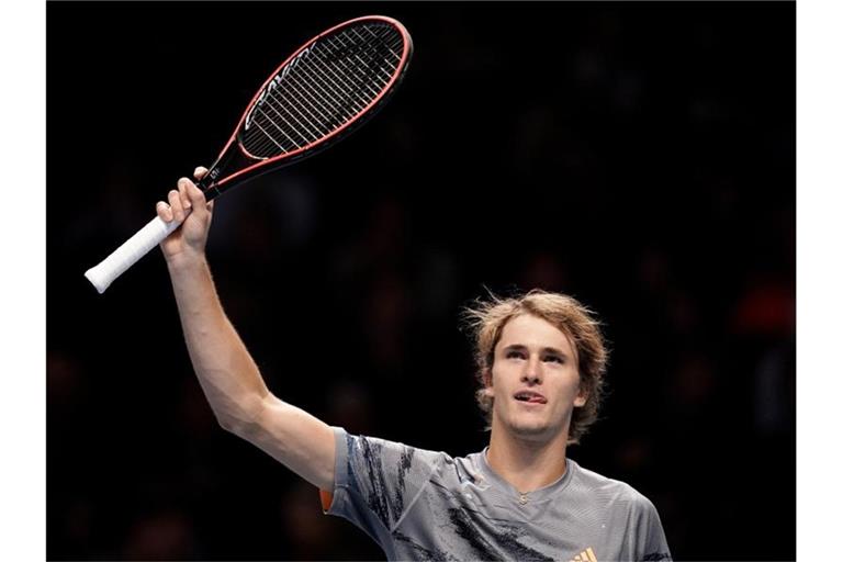 Alexander Zverev feiert seinen Sieg. Foto: John Walton/PA Wire/dpa
