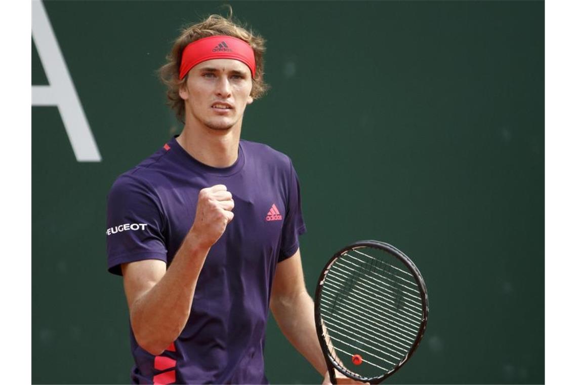 Alexander Zverev freut sich über seinen Sieg im Halbfinale von Genf. Foto: Salvatore Di Nolfi/KEYSTONE