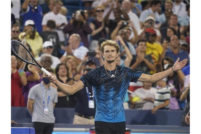 Alexander Zverev hat beim Masters in Cincinnati, das Finale erreicht. Foto: Darron Cummings/AP/dpa