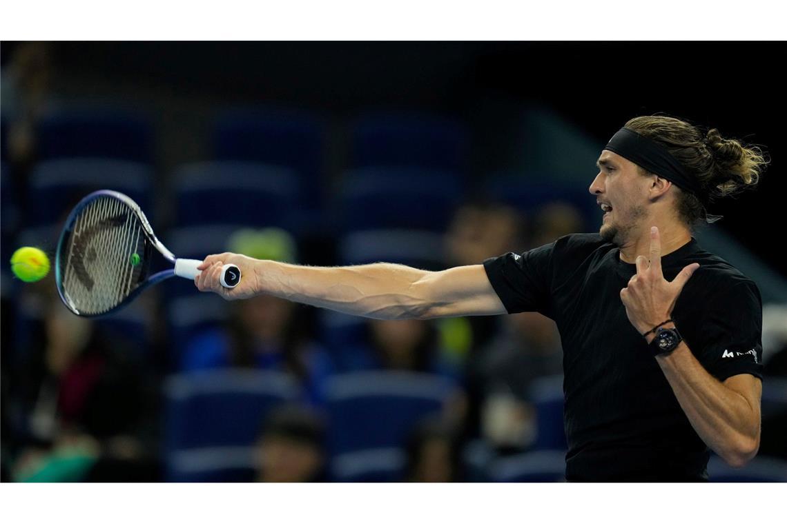 Alexander Zverev hatte in seinem Achtelfinale in Peking erhebliche Probleme.