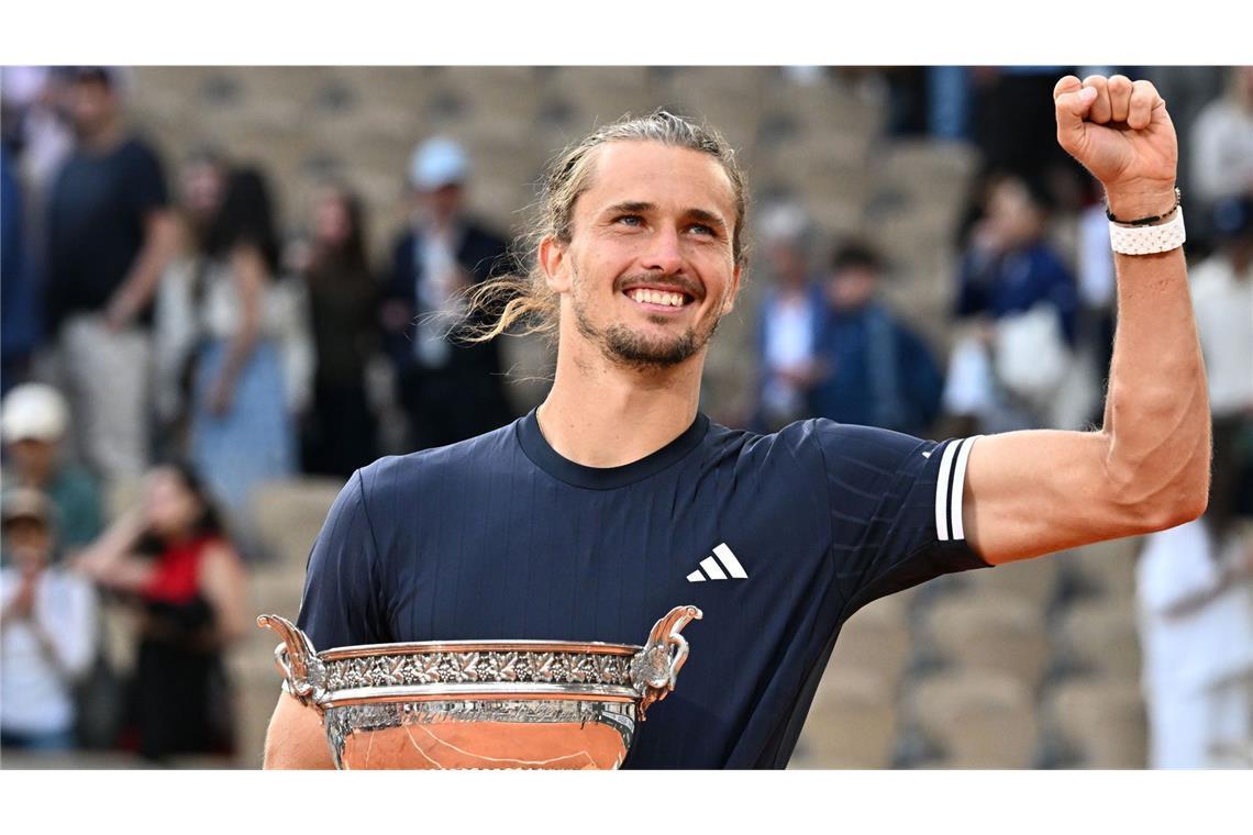 Alexander Zverev nach seinem Sieg bei den French Open.