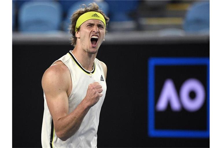 Alexander Zverev steht im Viertelfinale der Australian Open. Foto: Andy Brownbill/AP/dpa