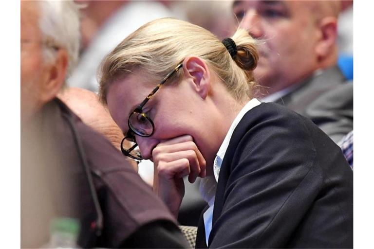 Alice Weidel, Vorsitzende der AfD-Bundestagsfraktion, nimmt als Mitglied des Landesverbandes am Parteitag der AfD Baden-Württemberg teil. Foto: Uli Deck