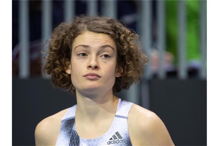 Alina Reh vor einem Lauf. Foto: Sebastian Gollnow/Archivbild