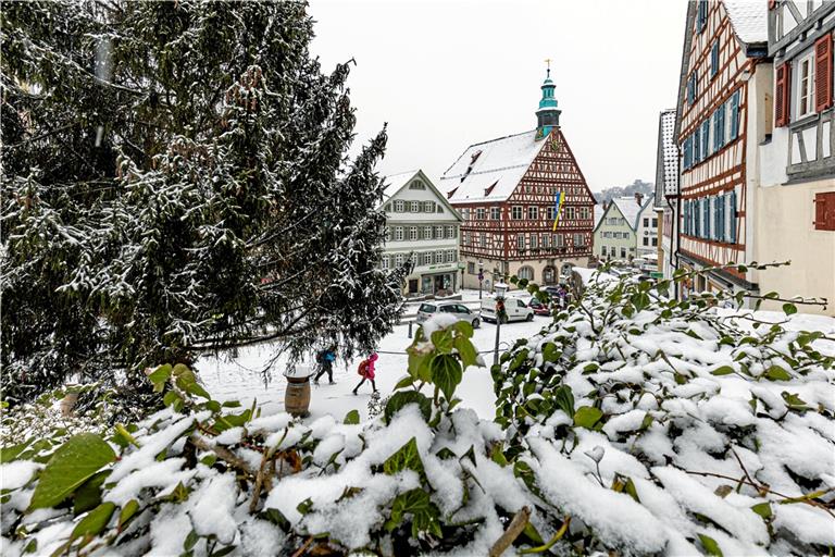 Alles weiß in Backnang. Foto: Alexander Becher