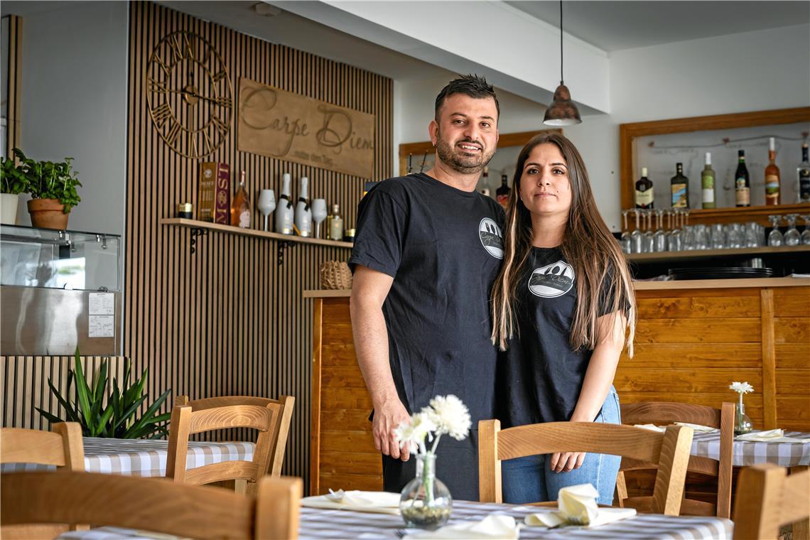 Neues aus der Gastronomie in Backnang und Umgebung Am 1. März haben Filomena Minutolo und Pasquale Alterino die Pizzeria/Trattoria Carpe Diem in Backnang eröffnet. Fotos: Alexander Becher
