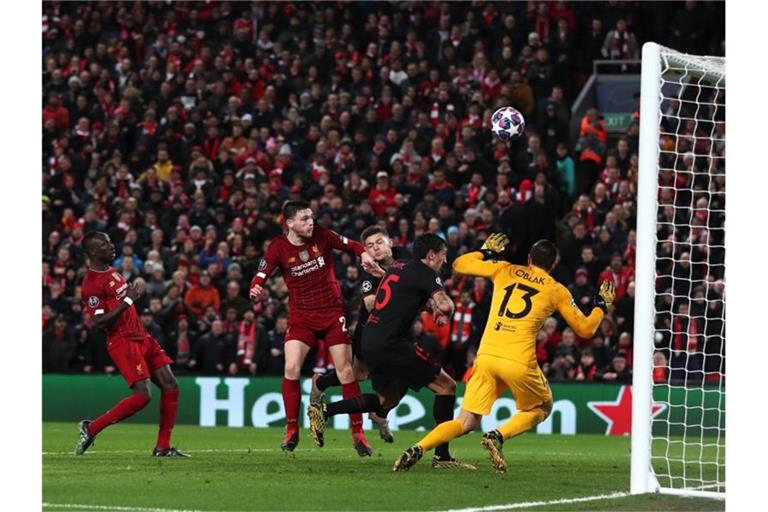 Am 11. März spielte der FC Liverpool in der Champions League gegen Atlético Madrid. Foto: Peter Byrne/PA Wire/dpa