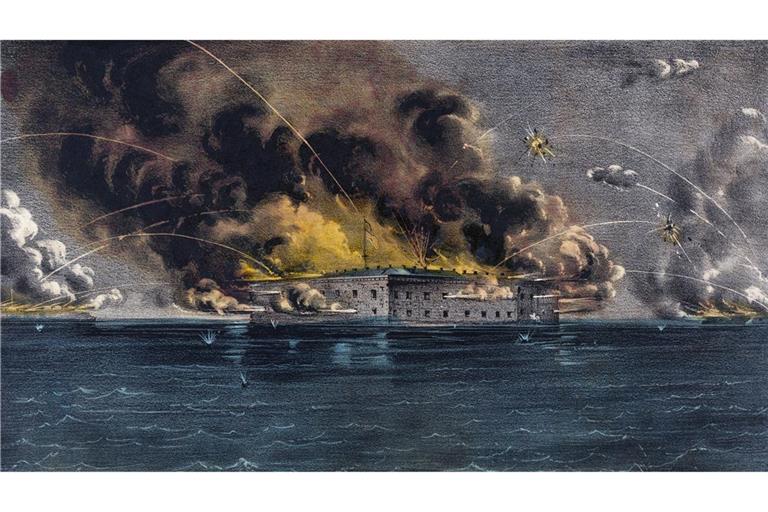 Am 12. April 1861 beginnt der Kanonade von Fort Sumter vor Charleston der Amerikanische Bürgerkrieg.