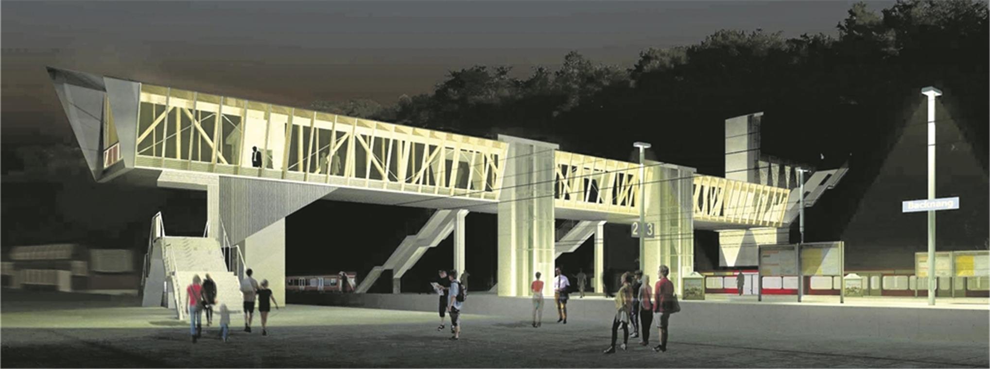 Ab 2020 drohen Steuererhöhungen Am Bahnhof will die Stadt viel Geld investieren: Allein die neue Stadtbrücke mit den Aufzügen zu den Bahnsteigen soll mehr als drei Millionen Euro kosten. Visualisierung: Büro Stadt Land Bahn