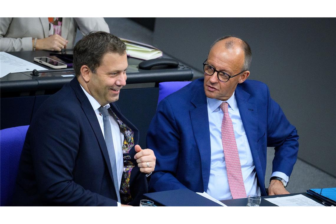 Am Dienstag Klingbeil, am Mittwoch Merz: Vizekanzler und Kanzler reden in der Haushaltswoche im Bundestag.