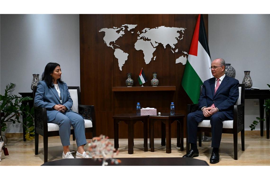 Ministerin: Israel darf Steuergelder nicht einbehalten Am Dienstag traf Entwicklungsministerin Reem Alabali Radovan (SPD) den Ministerpräsidenten der palästinensischen Autonomiebehörde in Ramallah. (Archivfoto)