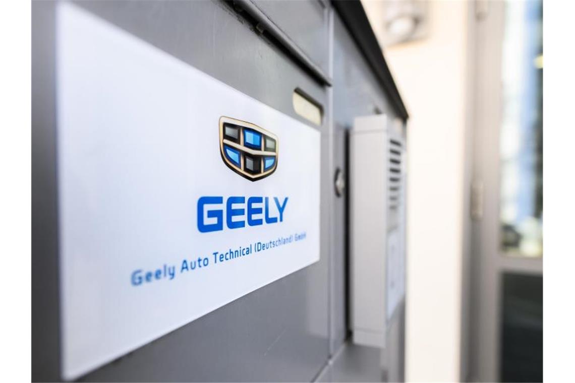 Am Eingang von Geely Auto Technical im hessischen Raunheim. Foto: Silas Stein/dpa