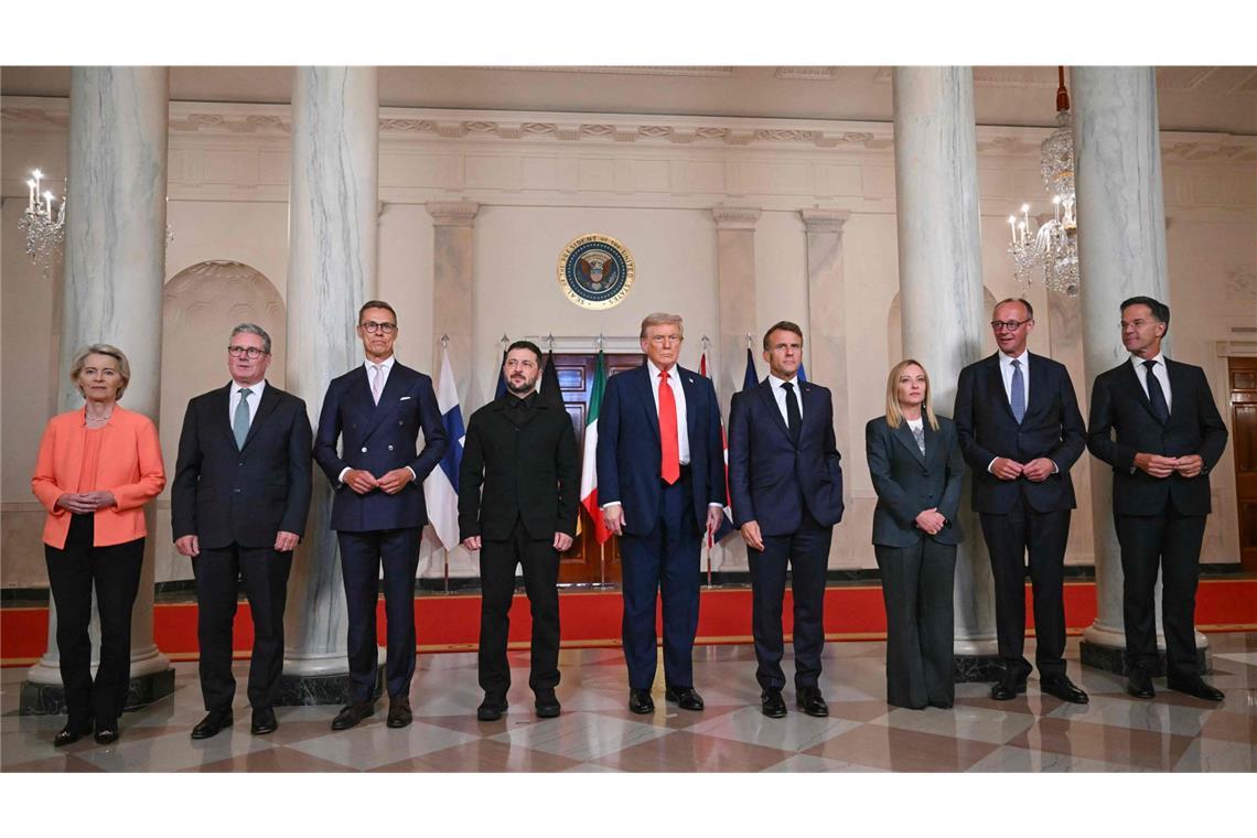 Am Montag trafen sich Wolodymyr Selenskyj und Donald Trump in Washington – der ukrainische Präsident bekam Unterstützung von europäischen Spitzenpolitikern.