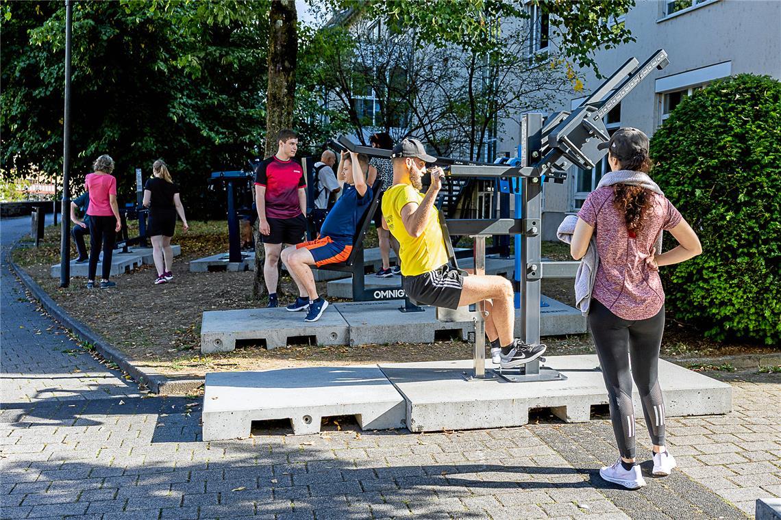 Am Nachmittag sind die sieben Geräte auf dem Willy-Brandt-Platz hinter dem Verwaltungsgebäude der Stadt Backnang zum überwiegenden Teil im Schatten. Fotos: Karen Steinebronn