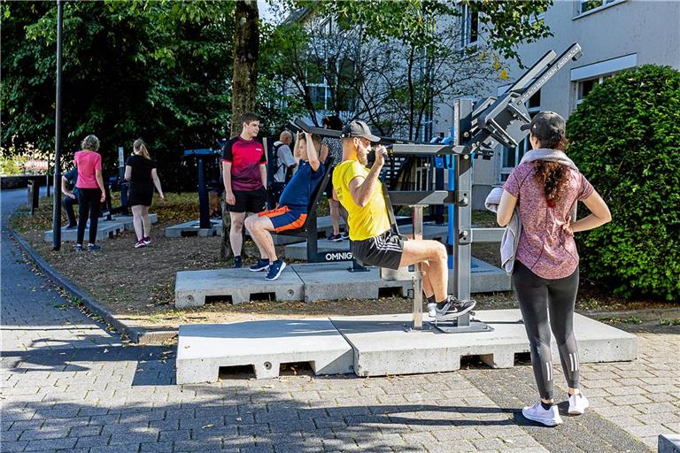 Am Nachmittag sind die sieben Geräte auf dem Willy-Brandt-Platz hinter dem Verwaltungsgebäude der Stadt Backnang zum überwiegenden Teil im Schatten. Fotos: Karen Steinebronn